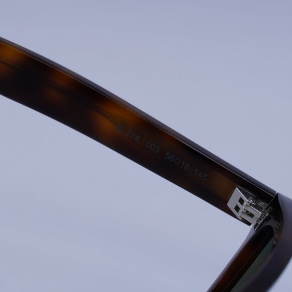 Saint Laurent SL274 003 Sunglasses Havana Rectangle Frame, Green Lenses - Picture 5 of 10